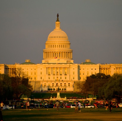 US Capitol Building at dusk