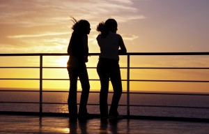 Two girls talking 