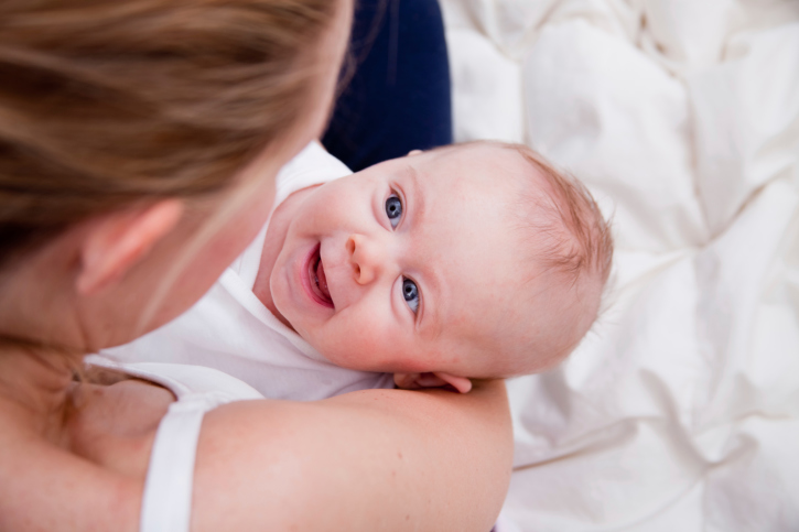 Baby looking at sales mom