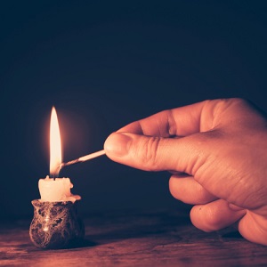 Lighting a candle