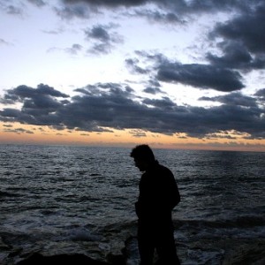 Silhouette of a Man at Sunset