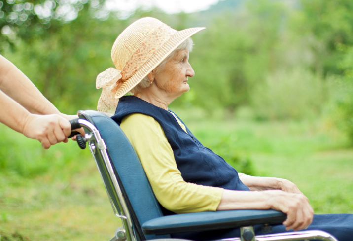 elderly woman in a wheelchair