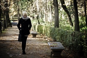 Woman walking in park