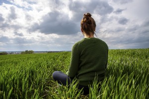 Woman enjoying in beautiful spring day