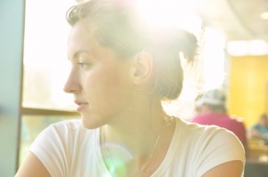 Woman in a cafe