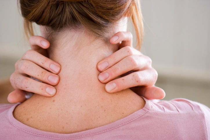 woman with neck tension
