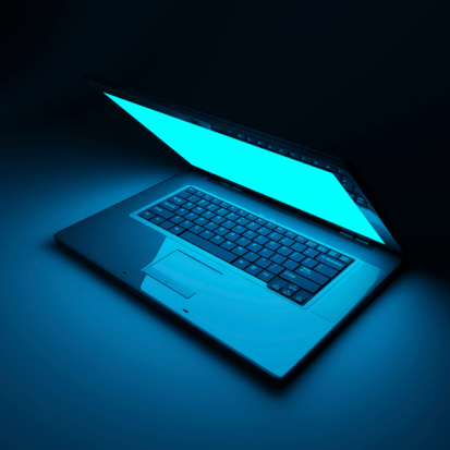 Laptop in the dark