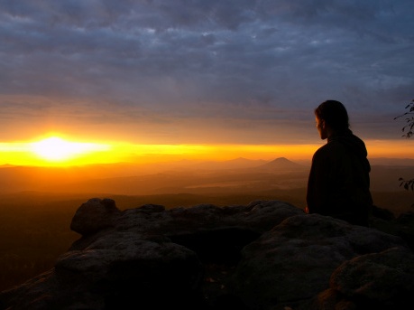 Woman at sunset