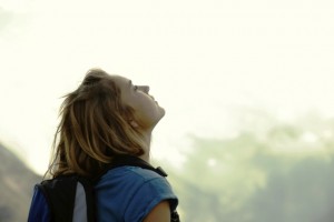 Young woman enjoying the air