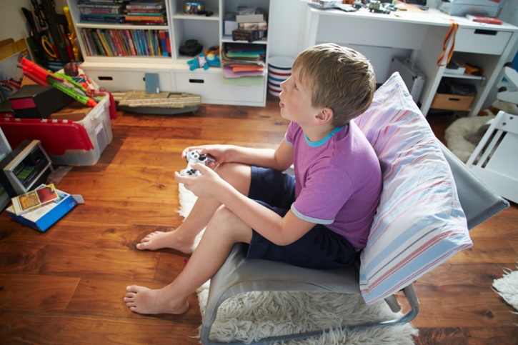 child playing video game