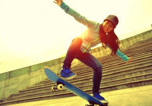 girl skateboarding