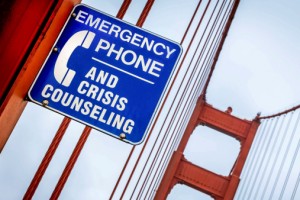 Crisis Counselling Sign, Golden Gate Bridge, San Francisco