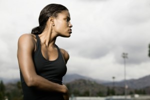 Woman stretching