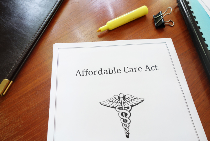 A copy of the Affordable Care Act on a desk