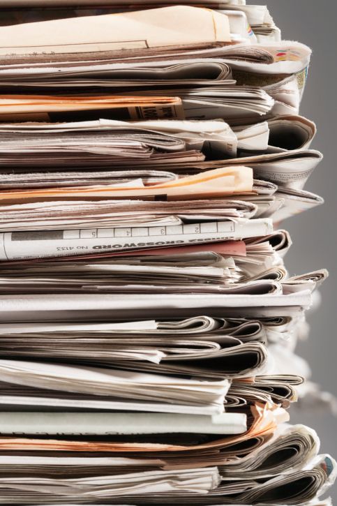 Stack of Newspapers For Recycling