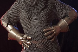 person wearing chain mail