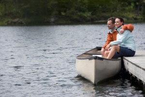 canoeing couple