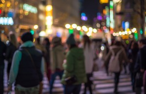 Defocused urban night scene