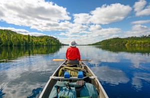 person in canoe