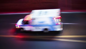 Blurred picture of an ambulance