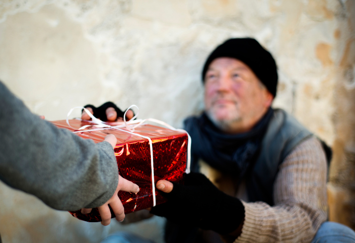 Christmas gift for homeless man