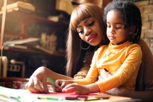 Mother and daughter spending time together