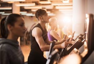 Group of people exercising at the gym