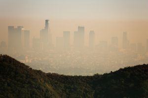 Smog surrounding city