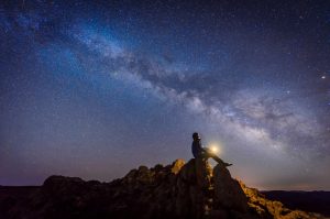 Stargazing at night