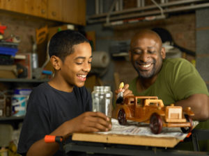 Father and son spending time together