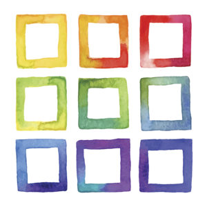 A grid of multicolor squares