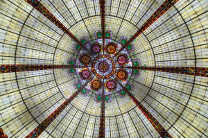 Dome made of stained glass murals