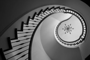 Staircase photographed to look like a Fibonacci spiral