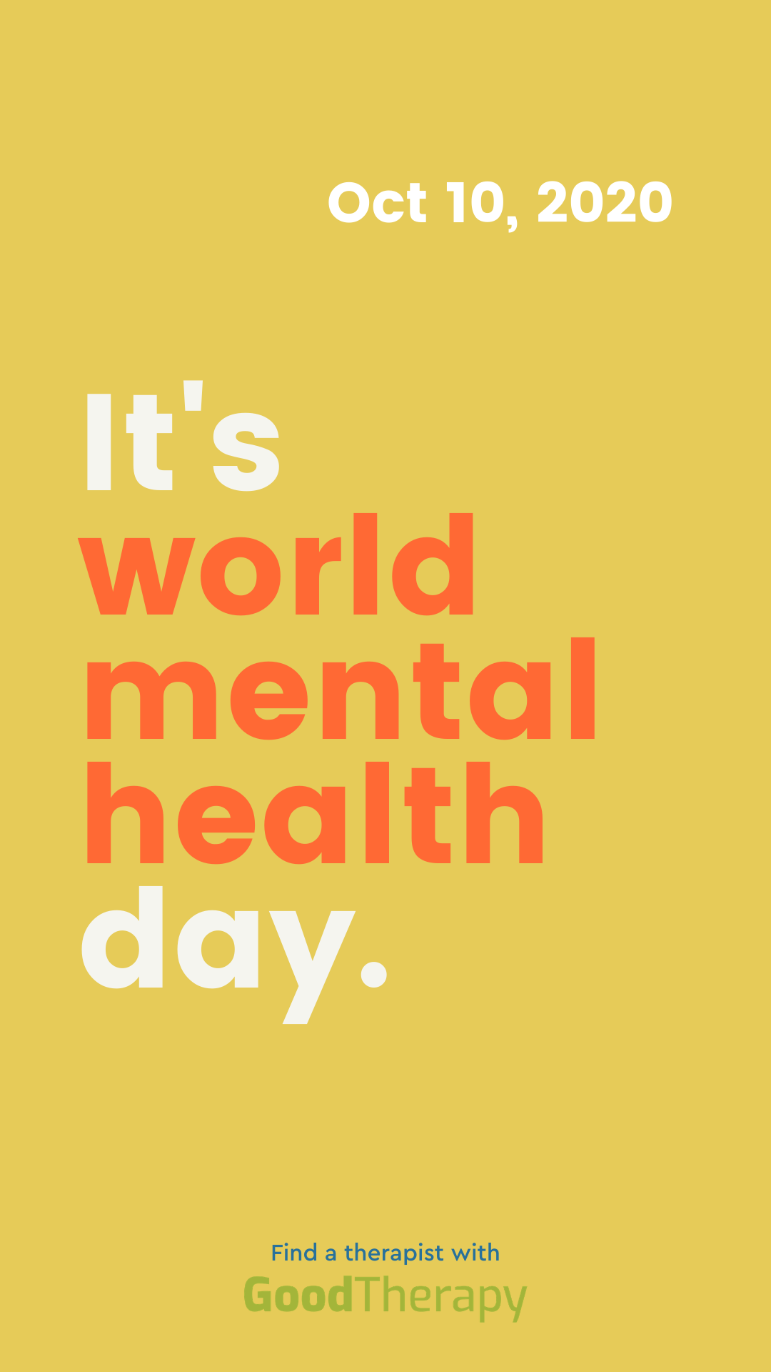 World Mental Health Day 2020 - GoodTherapy 