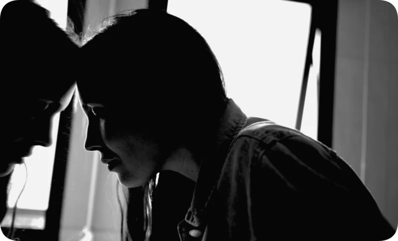 silhouetted profiles contemplation sadness depression