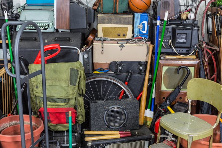 Miscellaneous objects crammed into a small space.