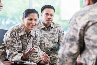 Soldiers sharing in a support group