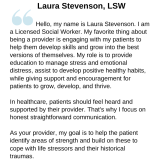 Meet Your Provider! Laura Stevenson, LSW