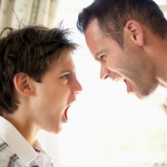 Father and Son Shouting at Each Other