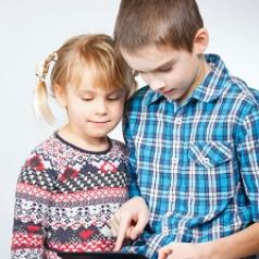 Two kids with tablet