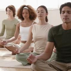 People in yoga class