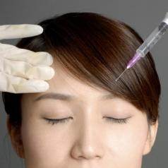 woman getting botox injection