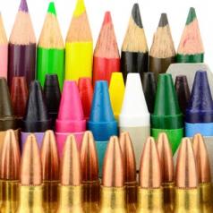 Bullets and Crayons at school