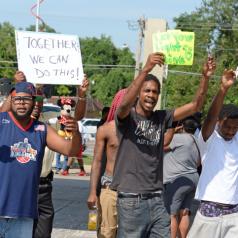Residents of Ferguson, Missouri demonstrate