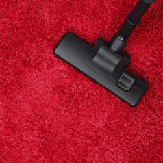 Vacuum Cleaner with Red Carpet top view
