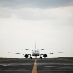 Passenger plane on runway
