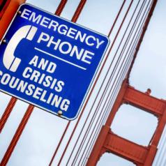 Crisis Counselling Sign, Golden Gate Bridge, San Francisco