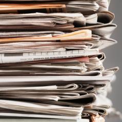 Stack of Newspapers For Recycling