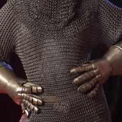 person wearing chain mail