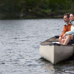 canoeing couple